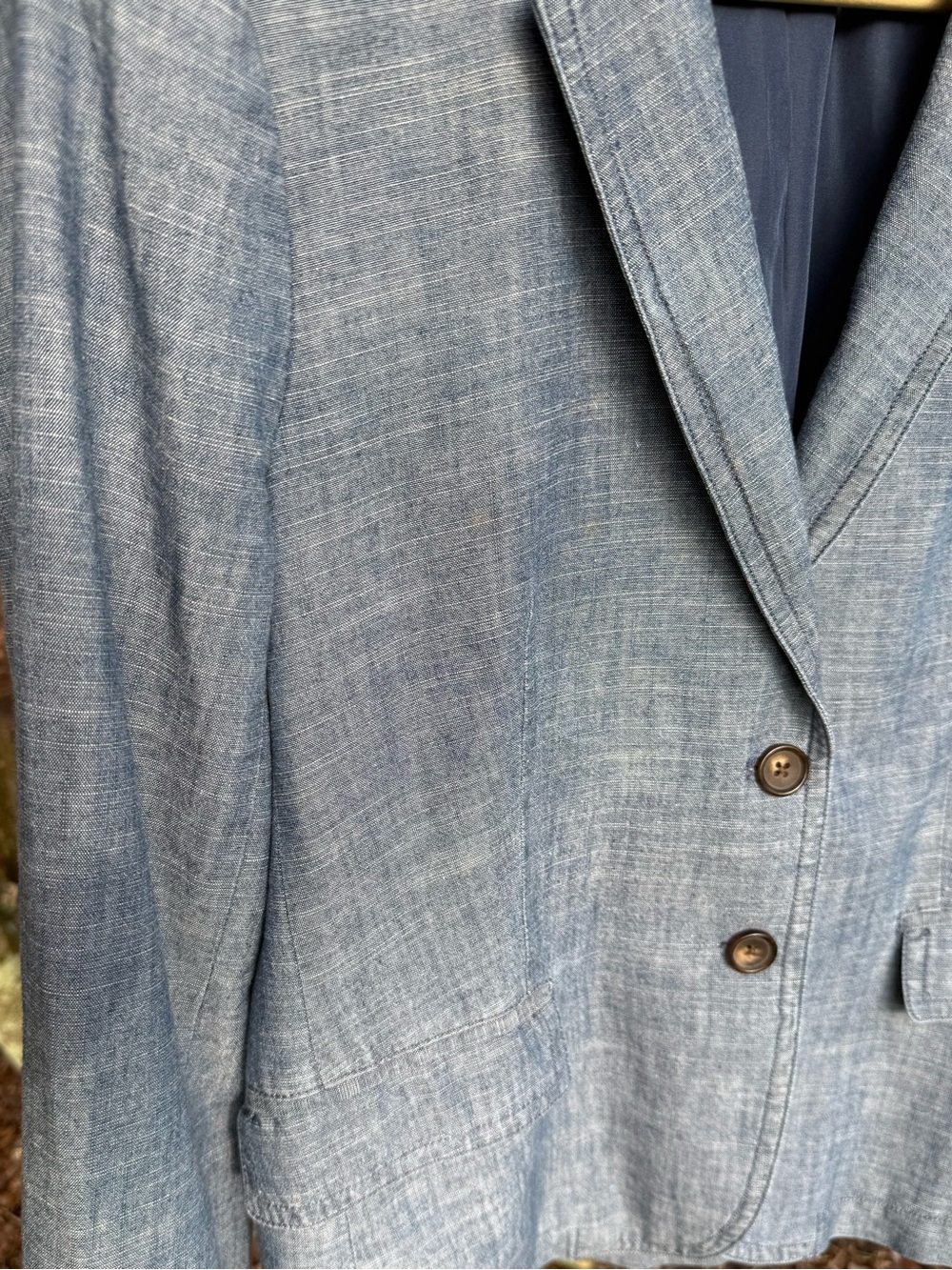 J.Crew Schoolboy Blazer Blue Chambray
Cotton Button Front Women’s Size 10 - Picture 5 of 12